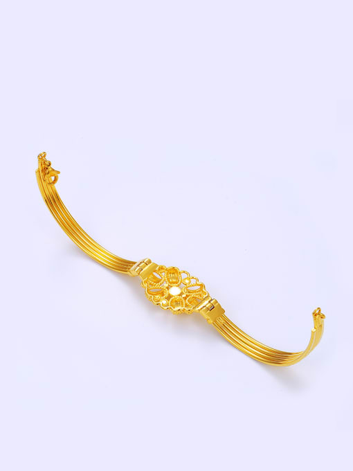 XP Copper Alloy 23K Gold Plated Classical Flower Bracelet 2