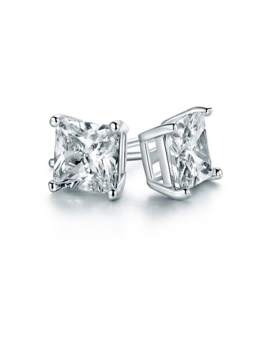 UNIENO Square-shaped Zircon stud Earring 0