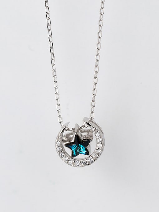 Rosh Temperament Star Shaped Zircon S925 Silver Necklace 0