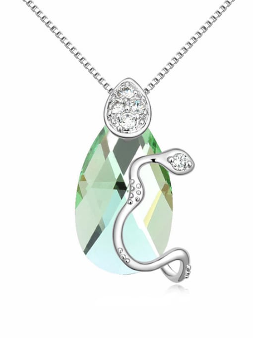 green Fashion Water Drop austrian Crystal Little Snake Alloy Necklace