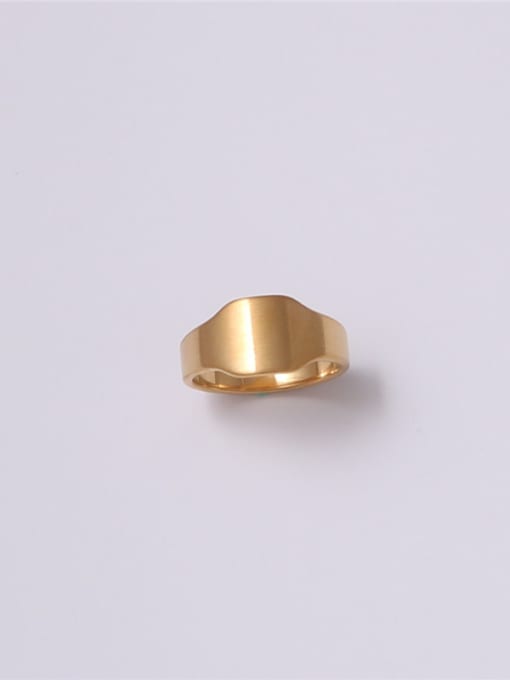 GROSE Titanium With Gold Plated Simplistic Smooth Geometric Band Rings 4