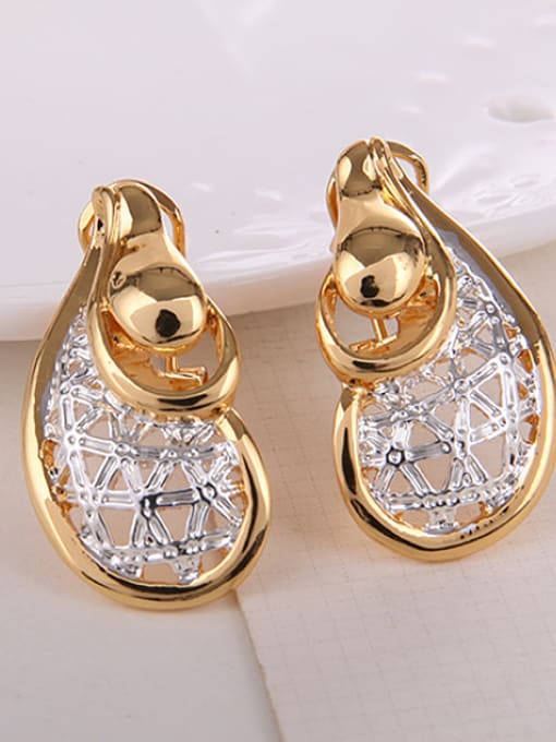 BESTIE Alloy Imitation-gold Plated Fashion Rhinestones Grid Two Pieces Jewelry Set 2