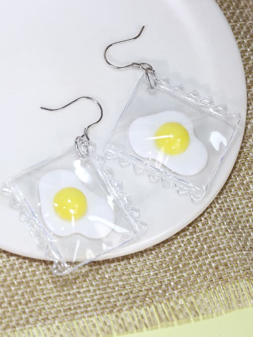 Peng Yuan Personalized Fried Egg 925 Silver Earrings 0