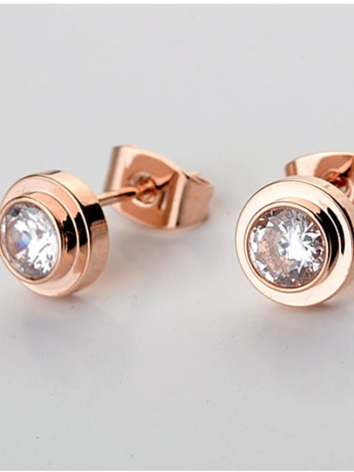 Rose Gold Simple temperament single drill Earring