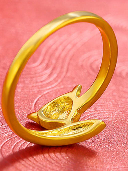 XP Copper Alloy Gold Plated Simple style Fox Ring 2