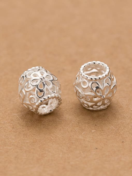 FAN 925 Sterling Silver With Silver Plated Cute Flower Charms 2