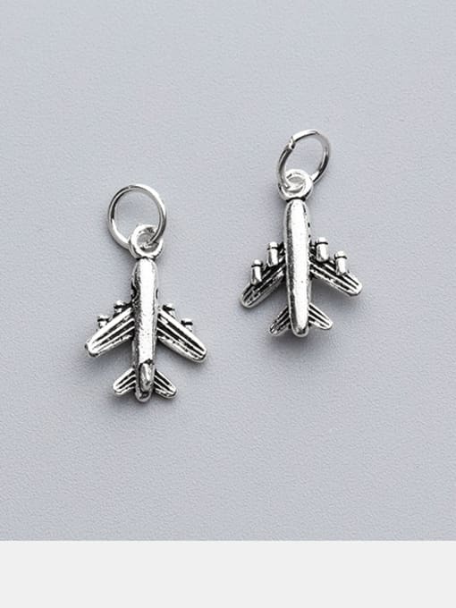 FAN 925 Sterling Silver With Silver Plated Simplistic Irregular airplane Charms 3