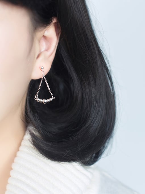 Rosh Trendy Triangle Design S925 Silver Drop Earrings 1