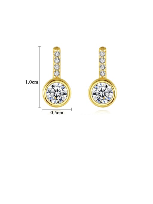 CCUI 925 Sterling Silver With Cubic Zirconia Simplistic Geometric Drop Earrings 4