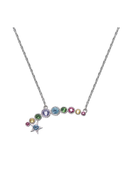 CEIDAI S925 Silver Colorful Necklace 0