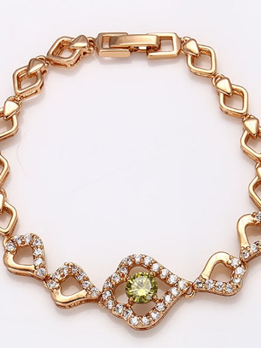 XP Copper Alloy 18k Gold Plated Fashion Zircon Bracelet 2
