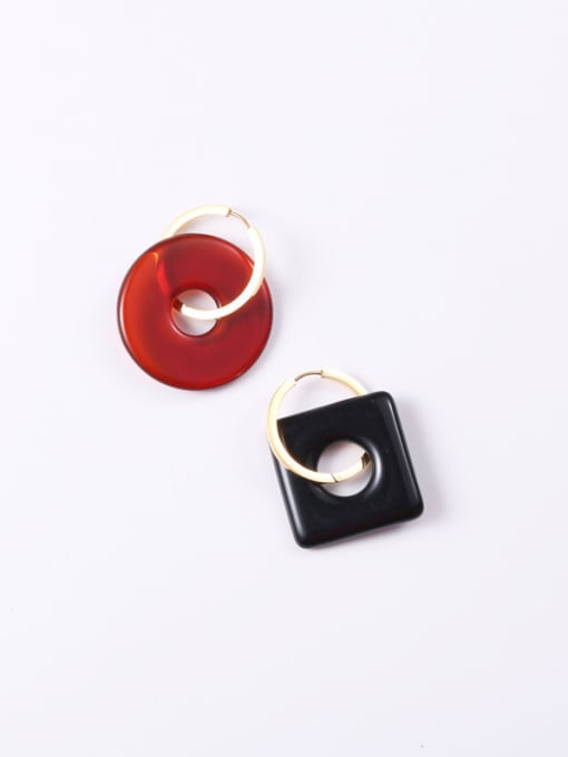 GROSE Titanium With Gold Plated Simplistic Geometric Clip On Earrings 1