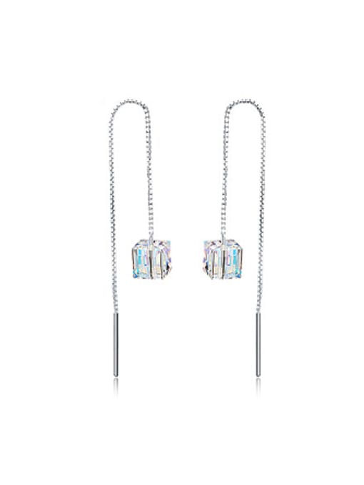 OUXI Simple Cubic Crystal Line Earrings 0