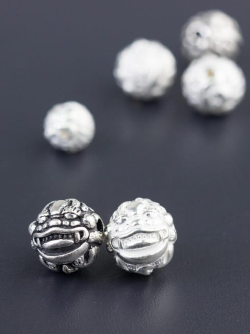 FAN 925 Sterling Silver With Antique Silver Plated 8-12mm Dragon Ball Beads 1