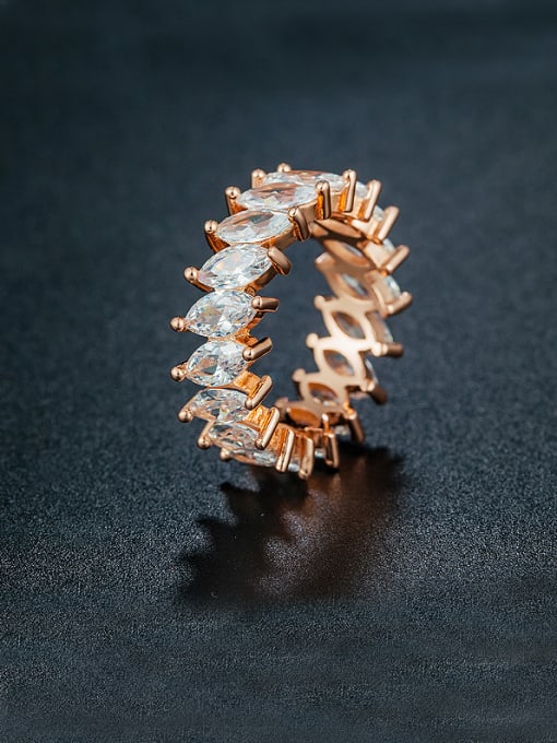 UNIENO 2018 Rose Gold Plated Zircon ring 0
