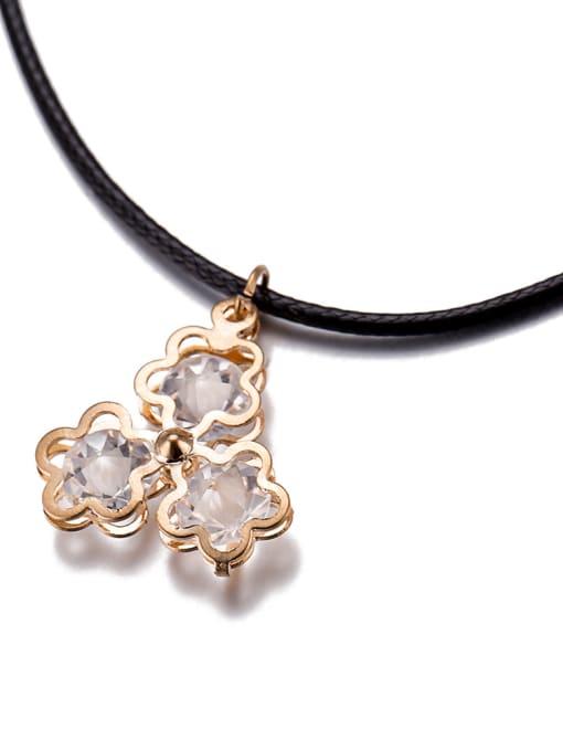 White Women Rose Gold Zircon Necklace