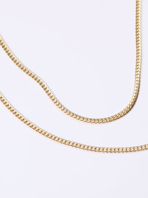 GROSE Titanium With Gold Plated Simplistic Short Snake Chain 3
