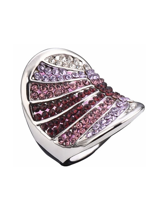 Wei Jia Personalized Exaggerated Purple Cubic Rhinestones Alloy Ring 0