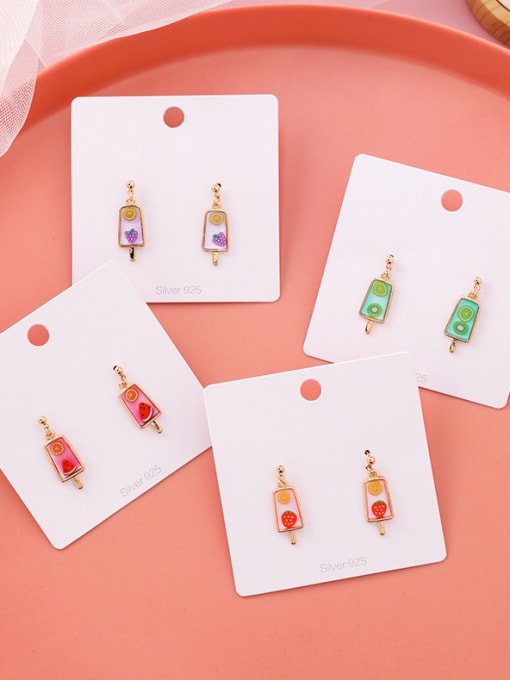 Girlhood Alloy With Rose Gold Plated Cute Friut Ice Cream Drop Earrings