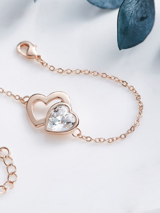 CEIDAI Simple Heart shaped austrian Crystal Bracelet 2