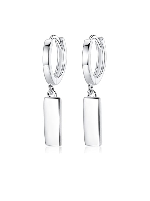 CCUI 925 Sterling Silver With Platinum Plated Simplistic Geometric Clip On Earrings 0