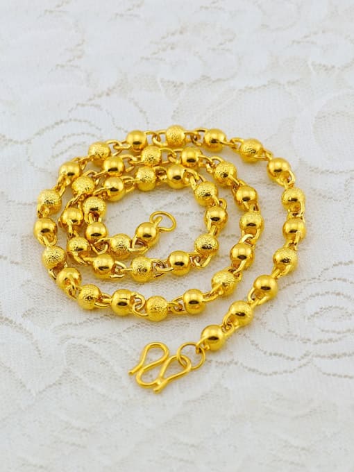 Neayou Gold Plated Scrub Beads Necklace 0