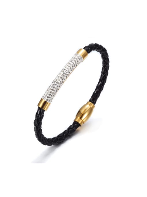 Gold / Black Europe And The United States Creative Ladies Genuine Stainless Steel Buckle Bracelet