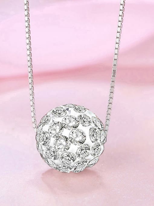 One Silver 2018 925 Silver Ball Necklace 2