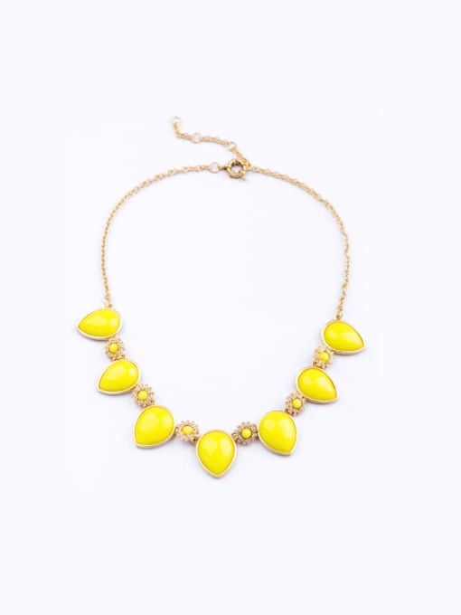 Yellow New Item Water Drop Stones Necklace