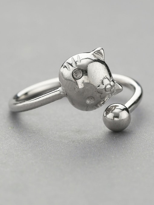 One Silver Simple Little Hello Kitty 925 Silver Opening Ring 2