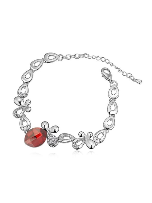 QIANZI Fashion Little Butterflies Oval austrian Crystal-accented Alloy Bracelet 3