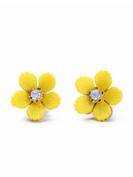 KM Alloy Lovely Yellow Flowers stud Earring 0