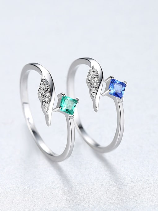 CCUI Sterling silver rings with colorful zircon free size rings 0