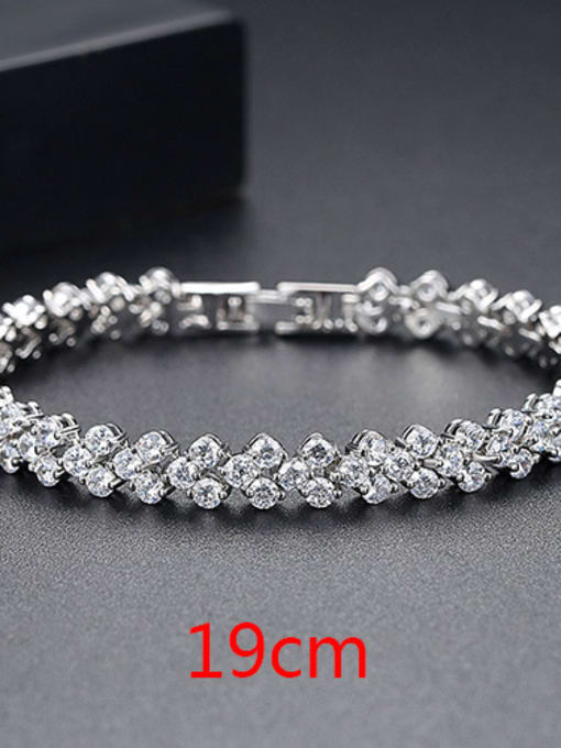 Plitinum 19Cm A Fashionable copper inlaid AAA zircon Rome Bracelet