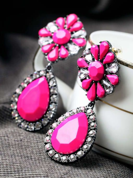 KM Artificial Stones Alloy Drop Chandelier earring 1