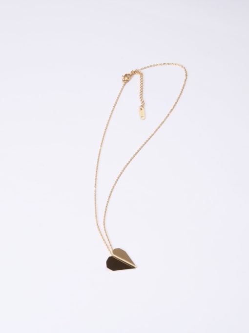 GROSE Titanium With Gold Plated Simplistic Smooth Geometric Necklaces 2