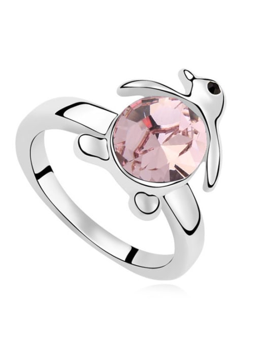 pink Personalized Little Penguin austrian Crystal Alloy Ring