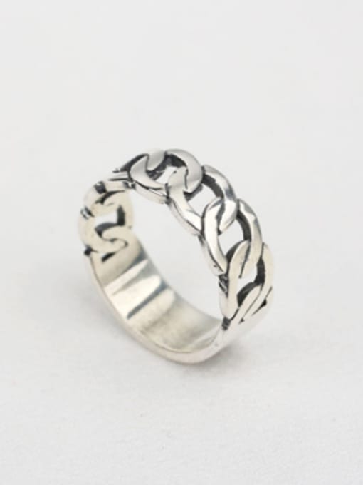 Peng Yuan Personalized Silver Letter Chain Ring 2