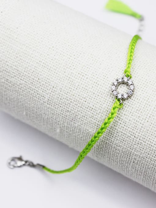 Lang Tony Adjustable Length Round Shaped Zircon Handmade Bracelet 1