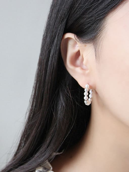 DAKA 925 Sterling Silver With Platinum Plated Simplistic Round Hoop Earrings 3