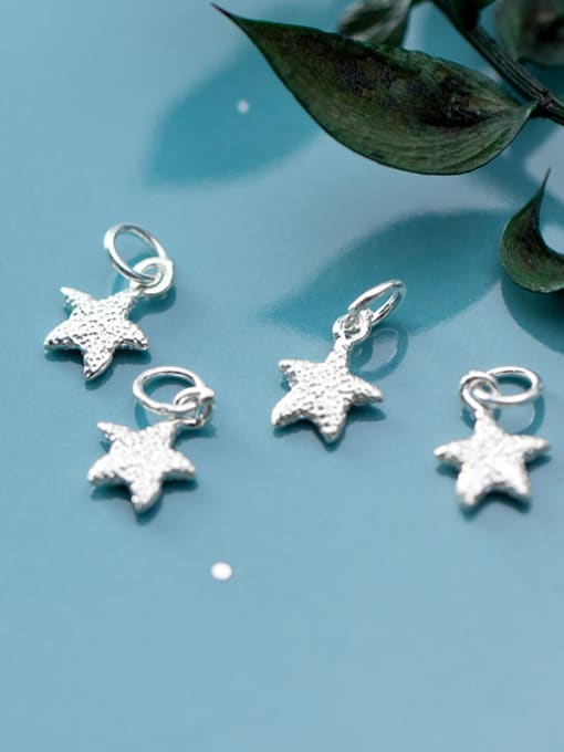 FAN 925 Sterling Silver With Platinum Plated Personality Sea Star Charms 2