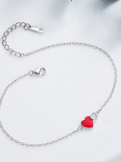 CEIDAI Simple Red Heart shape Bracelet 2