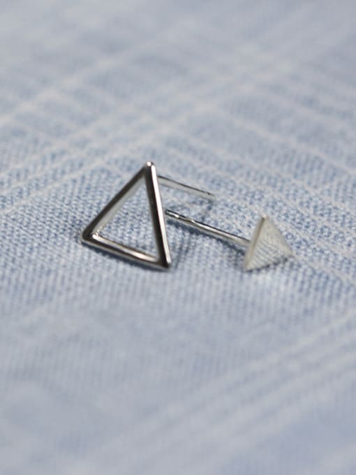 Peng Yuan Simple Triangle Asymmetrical Stud Earrings 1