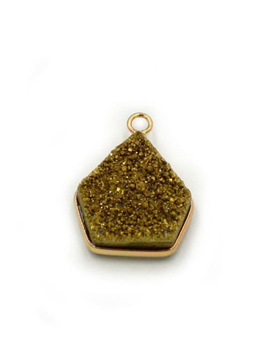 Gold Simple Pentagon-shaped Natural Crystal Pendant