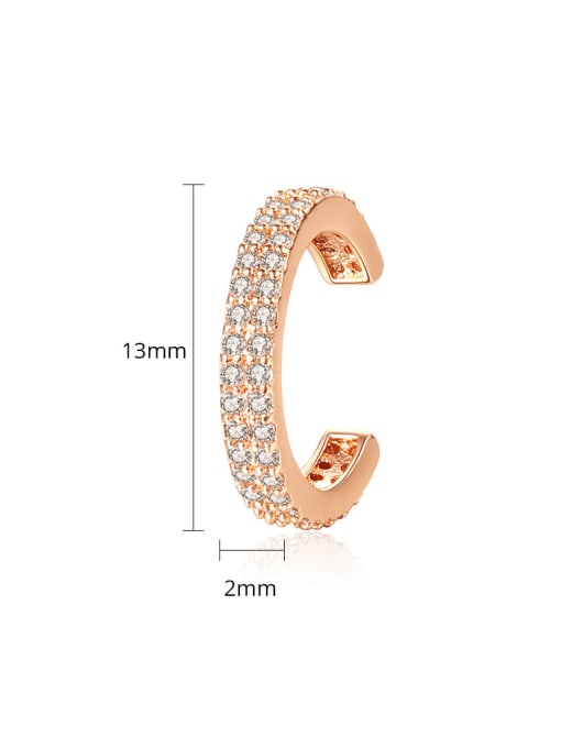 BLING SU Copper With Cubic Zirconia Personality  unilateral Clip On Earrings 4