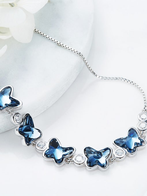 CEIDAI Fashion Little Butterflies austrian Crystals 925 Silver Bracelet 2