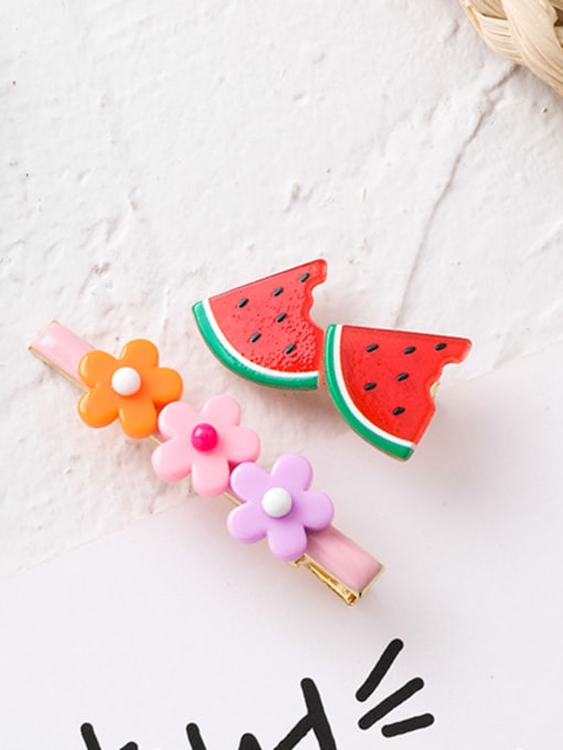 A Watermelon Alloy With Rose Gold Plated Cute Friut Flower Barrettes & Clips