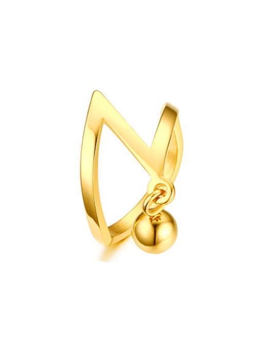 CONG All-match Gold Plated Geometric Titanium rING 0
