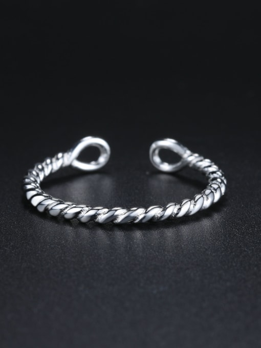 ZK Simple Twisted Opening 925 Sterling Silver Ring 2