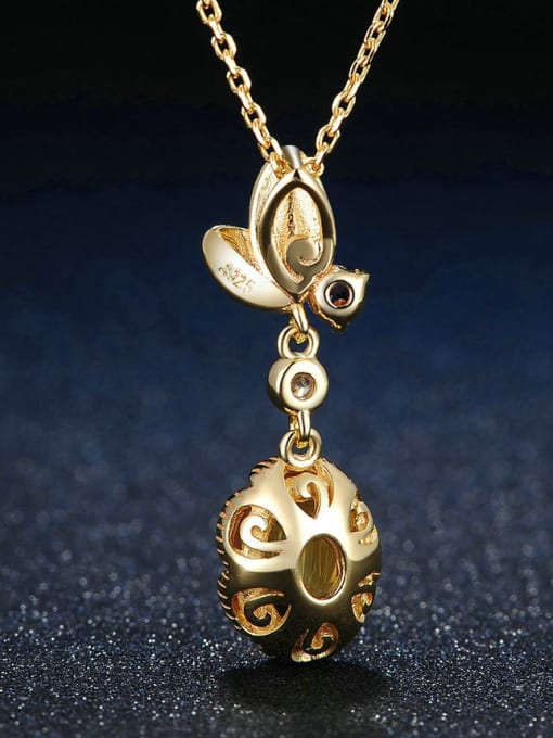 ZK Exquisite Women Pendant with Egg-shape Yellow Crystal 3